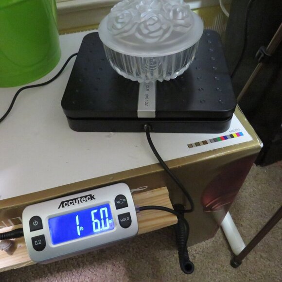 Rose floral lead crystal glass dish with lid Bohemia Vanity Dish - Picture 5 of 16